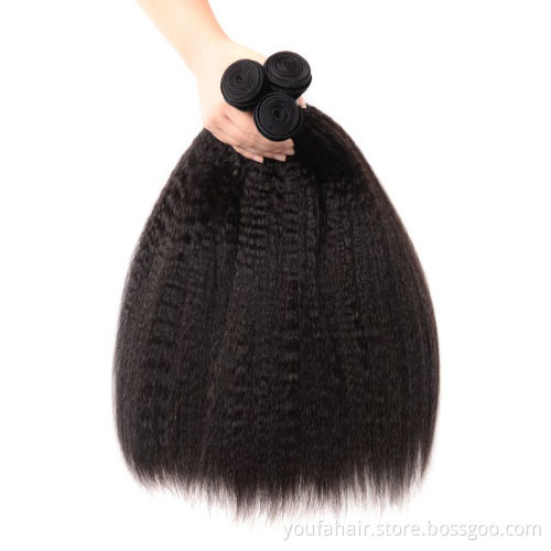 Youfa 10A Grade Kinky Straight 100% Peruvian Human Hair Weave Extensions Vendors Yaki Curly Virgin Raw Peruvian Hair Bundles